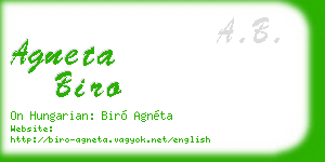 agneta biro business card