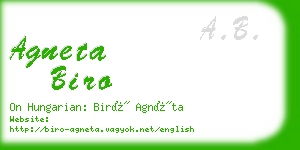 agneta biro business card